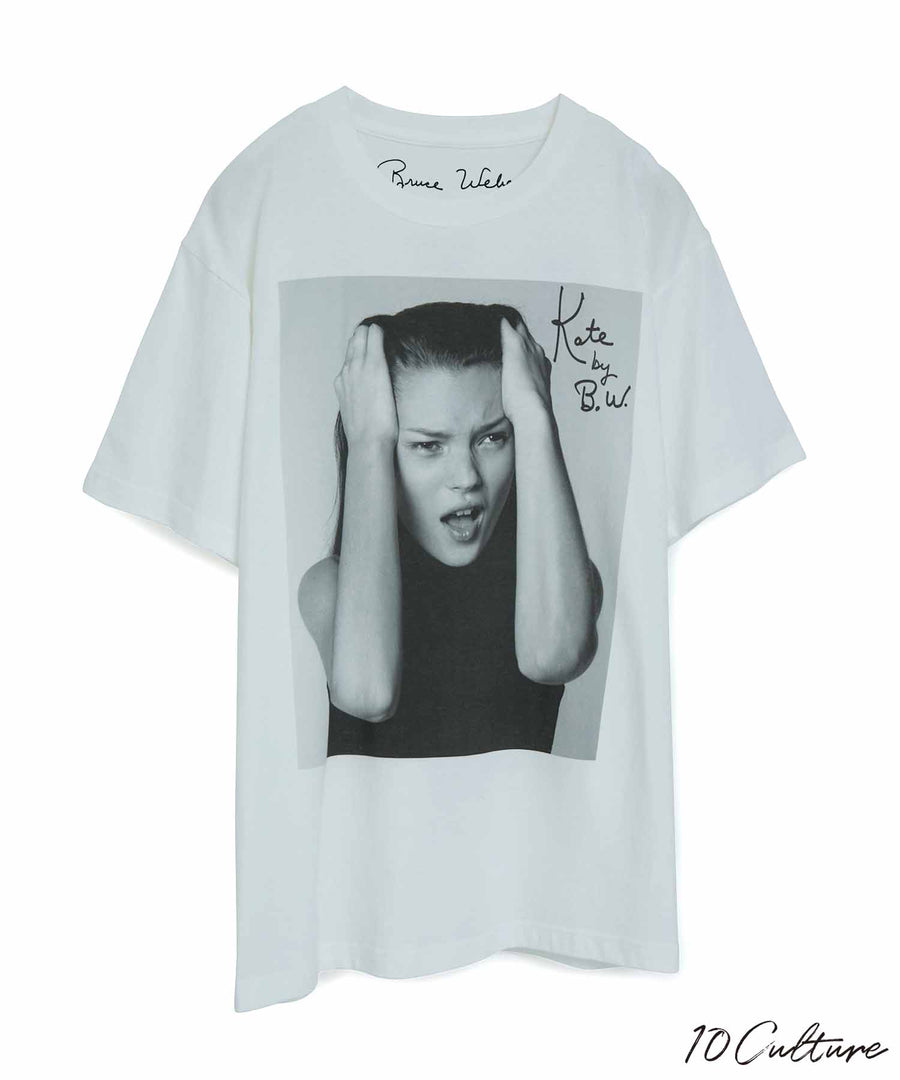 ビオトープBruceWeber×BIOTOP katemoss Tシャツ Lサイズ 白